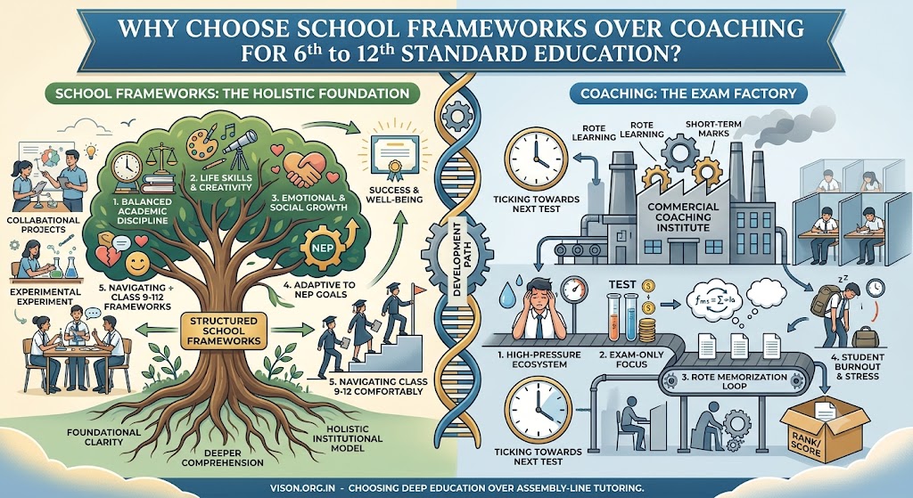 Why Choose School Frameworks Over Coaching for 6th to 12th Standard Education?