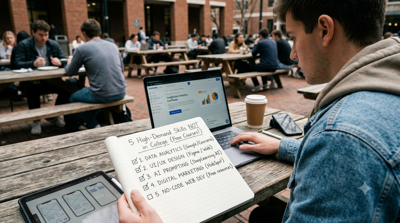 5 High-Demand Skills You Won’t Learn in College (And Free Courses to Master Them)